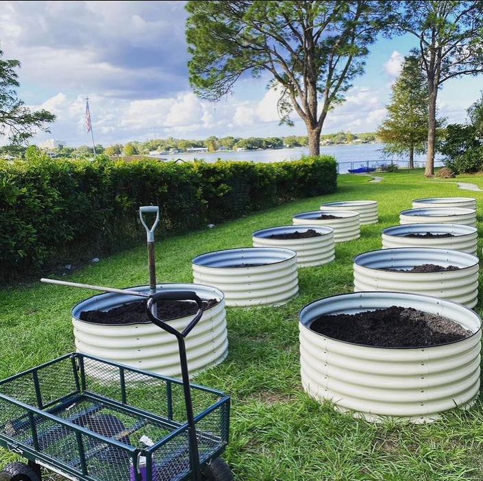 Raised Garden Bed - Round Ø1.6m x 0.5m H (Shell Only) (Fish Eagle White)